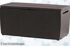 Transforma tu jardín con el arcón Keter Capri, un ofertón de 305L que organiza y se convierte en asiento para dos ¡Aprovecha este precio loco antes que se agote!