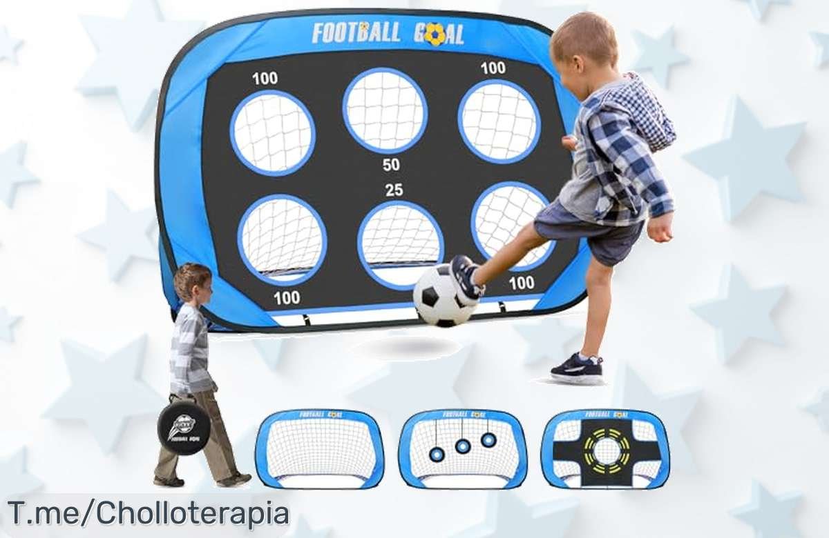 Transforma tu jardín en un estadio de fútbol con nuestra portería plegable para niños, ¡diversión asegurada y habilidades mejoradas a precio loco! Aprovecha este ofertón antes que se agote.