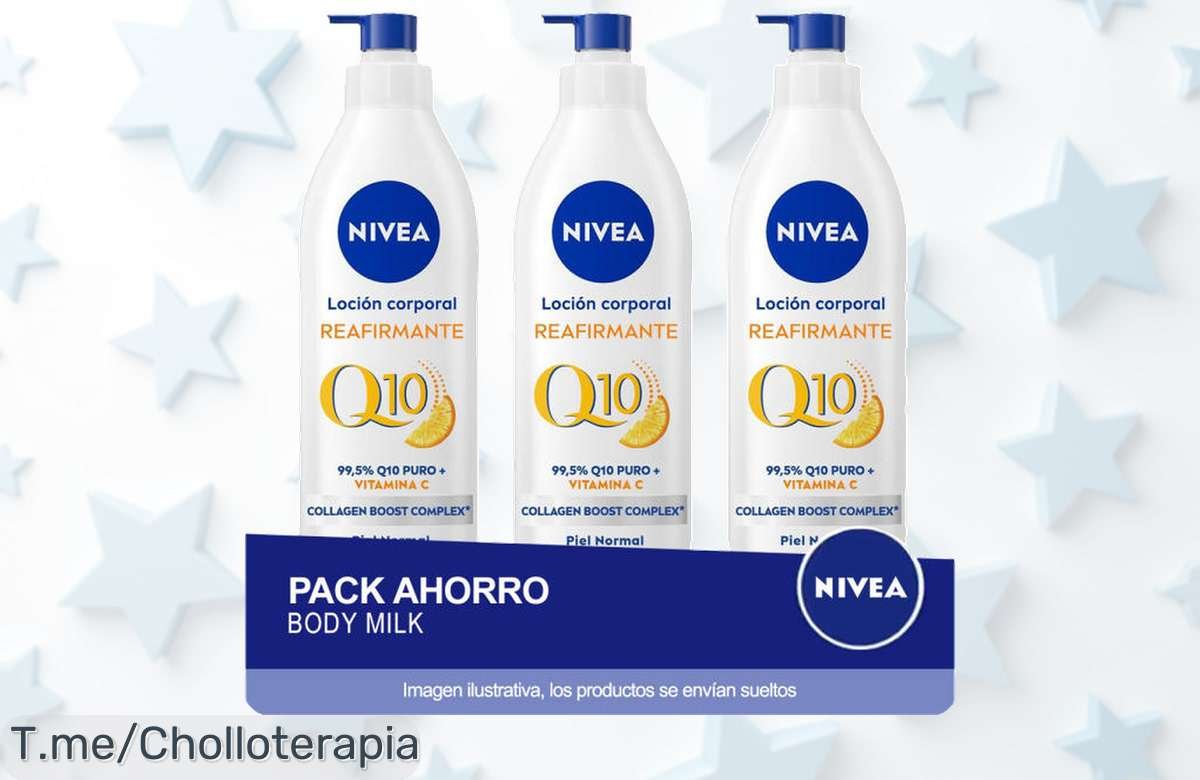 Transforma tu piel con NIVEA Q10: 3 botellas de loción reafirmante a un precio loco. Di adiós a la flacidez y siente la firmeza. ¡Compra ya antes que se agoten!
