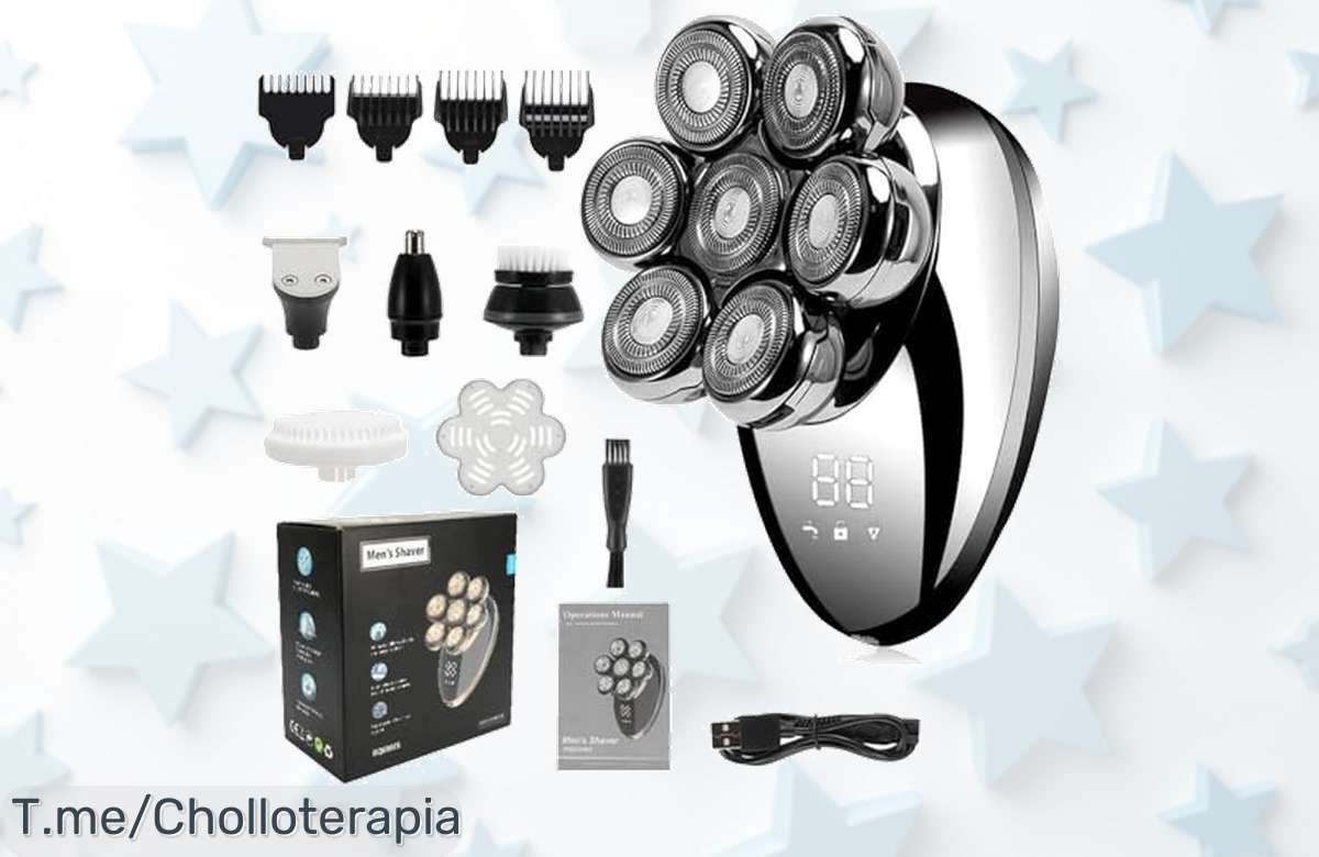 Transforma tu rutina con la maquinilla eléctrica 5 en 1, un super chollo de cabezales flotantes que te asegurará el mejor afeitado. ¡Consigue la tuya ahora antes de que se acabe!