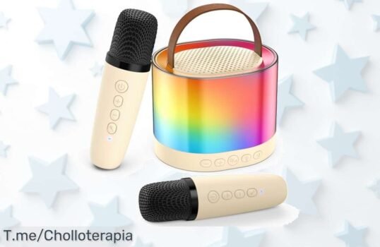 Transforma tus fiestas con JAYUXIAN Karaoke: 2 micrófonos inalámbricos y luces brillantes a un precio loco ¡No dejes pasar este ofertón, compra ya antes que se acabe!