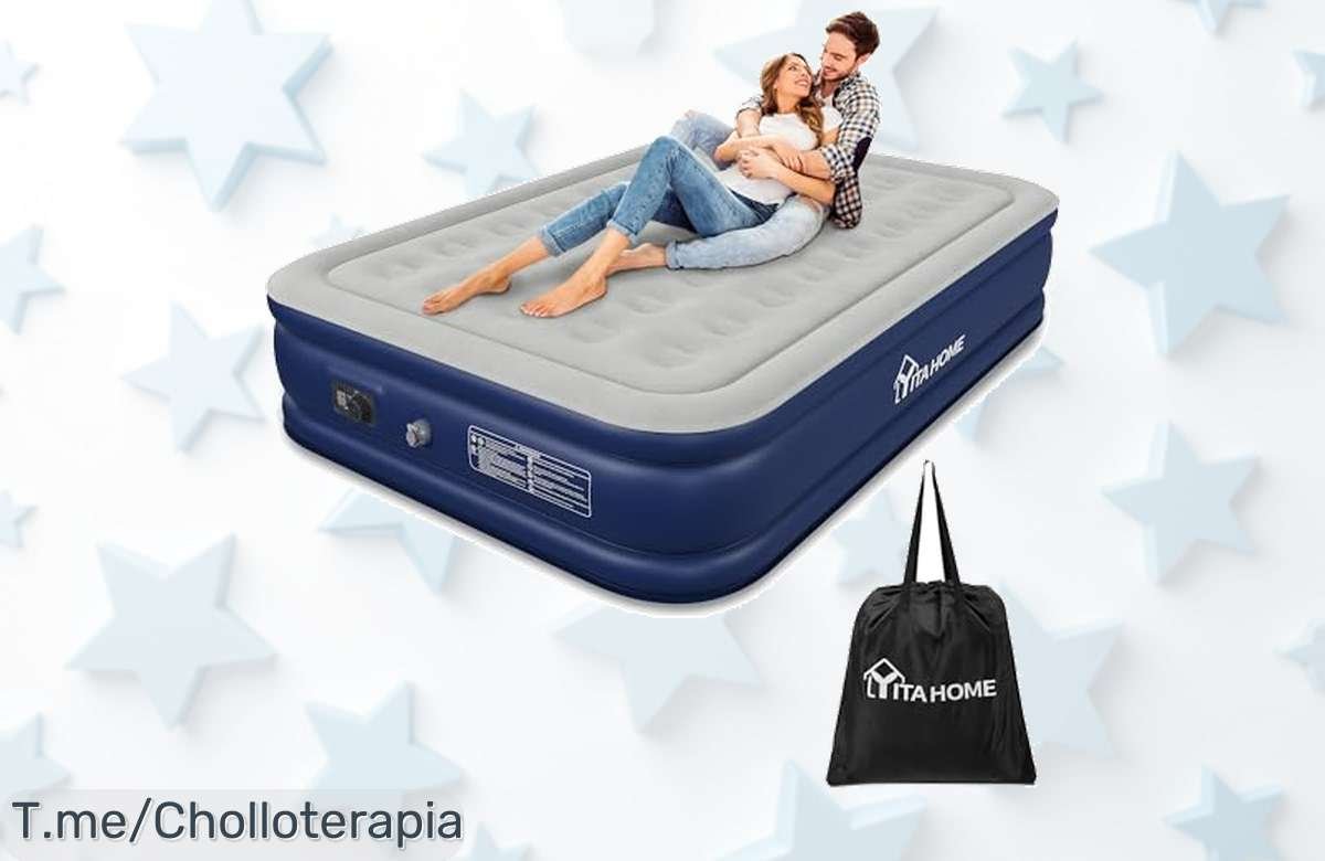 Transforma tus noches con la cama de aire YITAHOME que se infla sola, un super chollo con bomba integrada y bolsa. ¡Aprovecha este ofertón antes de que desaparezca!