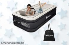 Transforma tus noches de camping con nuestra cama de aire autoinflable a un precio loco y disfruta del confort que nunca antes habías imaginado ¡Compra ya, oferta limitada!
