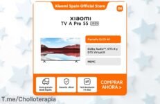 Transforma tus noches de cine con Xiaomi TV A Pro 55 QLED 4K a un precio loco, descuento brutal y solo por tiempo limitado ¡No te quedes sin la tuya!