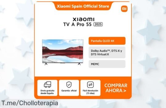 Transforma tus noches de cine con Xiaomi TV A Pro 55 QLED 4K a un precio loco, descuento brutal y solo por tiempo limitado ¡No te quedes sin la tuya!