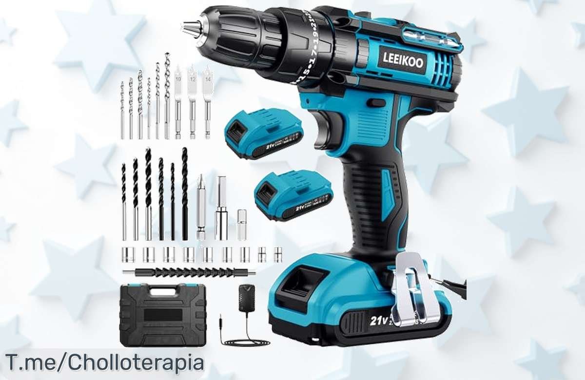 Transforma tus proyectos con el Taladro LEEIKOO de 21V y 30 Accesorios a un precio loco. Aprovecha este ofertón limitado y compra ya antes que se acabe la oportunidad.