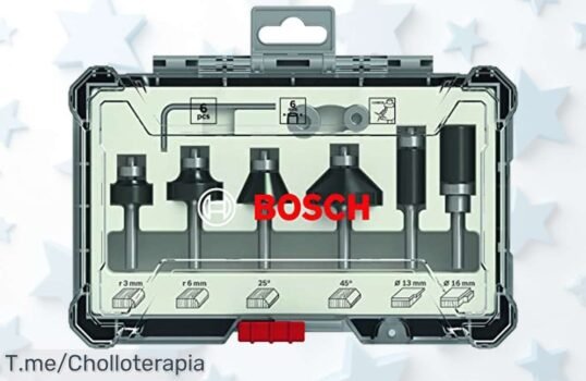 Transforma tus proyectos con el set de brocas fresadoras Bosch, calidad premium a un precio loco Haz maravillas en madera ¡Compra ya este ofertón antes que se agote!