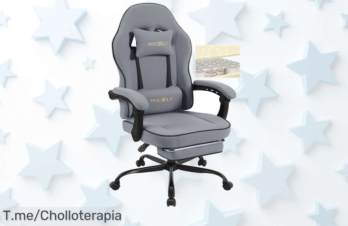 Transforma tus sesiones de juego con la silla gaming ergonómica WOLTU, diseñada para abrazarte y soportar hasta 150 kg. ¡Aprovecha este ofertón antes de que se agote!