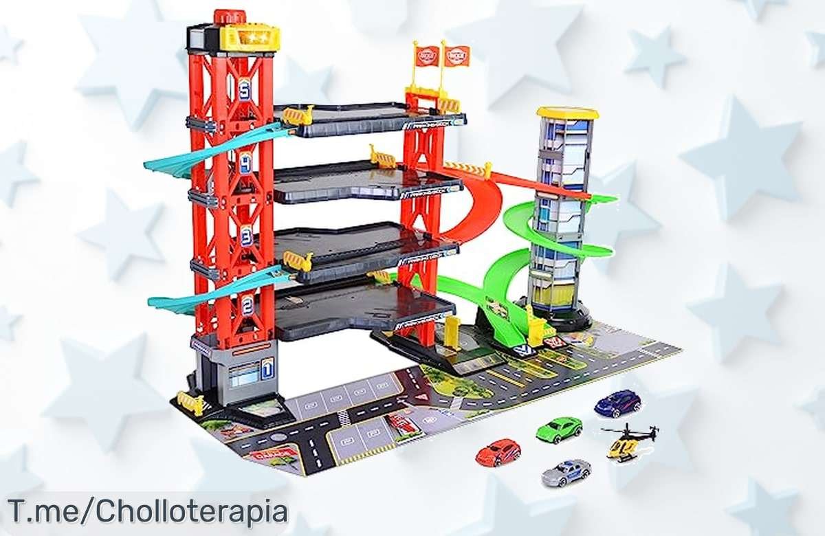 Aparcamiento de 4 plantas con ascensor y 5 coches ¡diversión nunca vista! Este super chollo hará sonreír a tu pequeño. Compra ahora antes que se acabe esta oferta única.