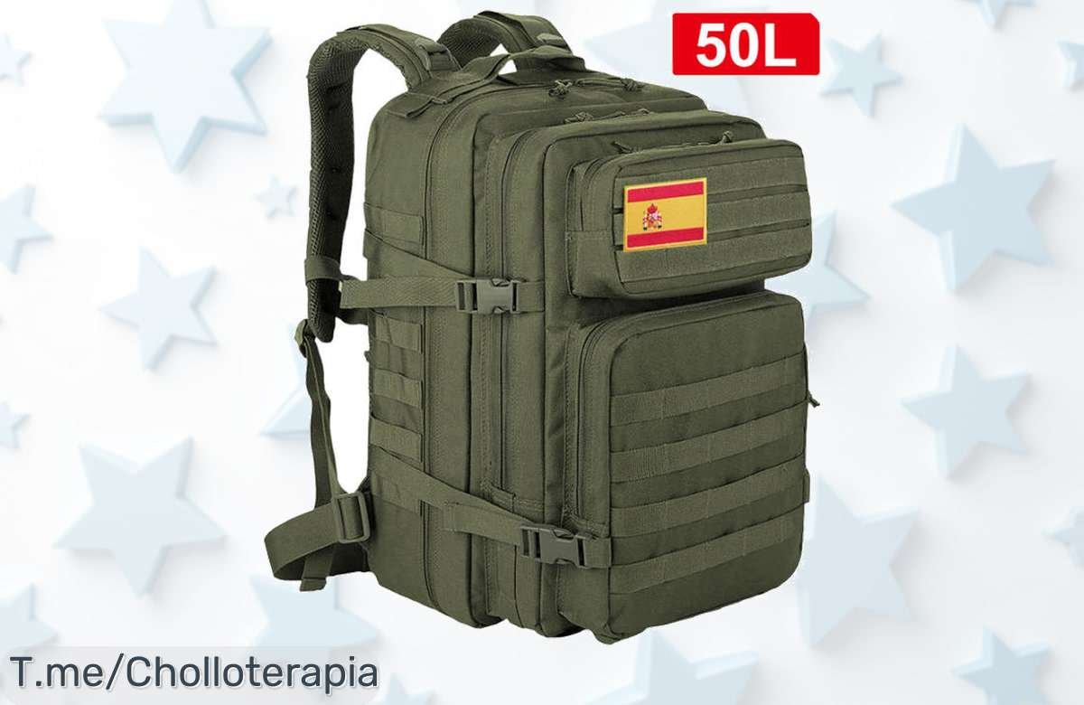 Aprovecha el Ofertón de Mochila Táctica Impermeable de 50L: Sólida y Perfecta para tus Aventuras. ¡Hazla tuya antes que se agote y prepárate para explorar!