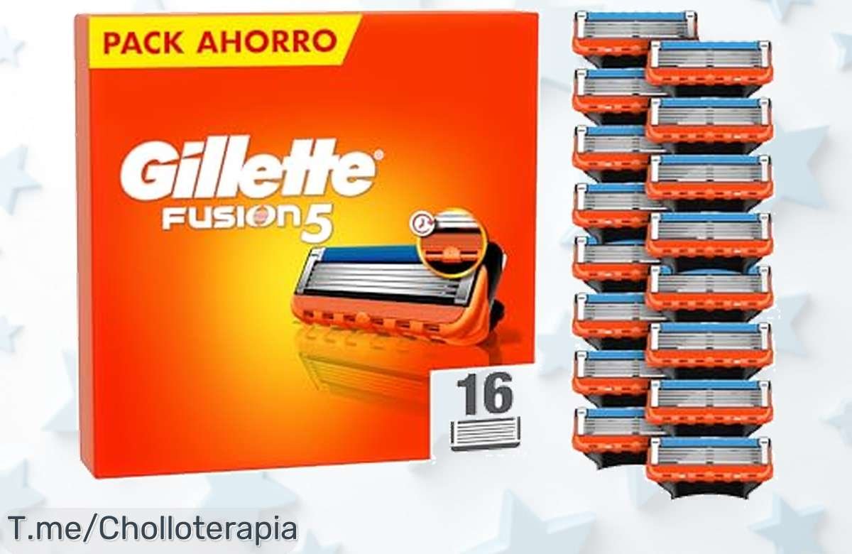 Aprovecha el super chollo de Gillette Fusion5: 16 recambios para un afeitado perfecto y suave. No te quedes sin ellos, ¡compra ahora antes de que se agoten!