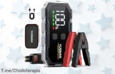 Arrancador de coches 4000A con carga rápida y linterna LED a un precio loco, ¡ofertón nunca visto! Actúa ya y prepárate para cualquier emergencia antes que se acabe