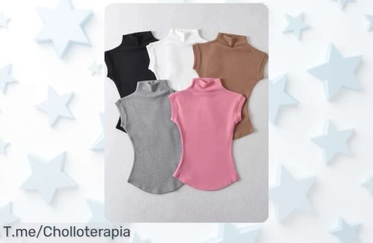 Atrévete a brillar este verano con nuestras camisetas sin mangas de cuello alto, ¡ofertón irresistible! Stock limitado, corre antes que se agoten y luce espectacular
