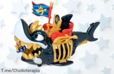Atrévete a conquistar la aventura con el Piratix King Shark: un tiburón articulado que trae un tesoro exclusivo y diversión garantizada ¡No pierdas este ofertón y compra ya!