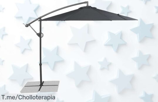 Atrévete a disfrutar del verano con nuestra sombrilla giratoria 360°, ¡super chollo que te da sombra para toda la familia! Compra ahora antes de que se acabe esta oferta única