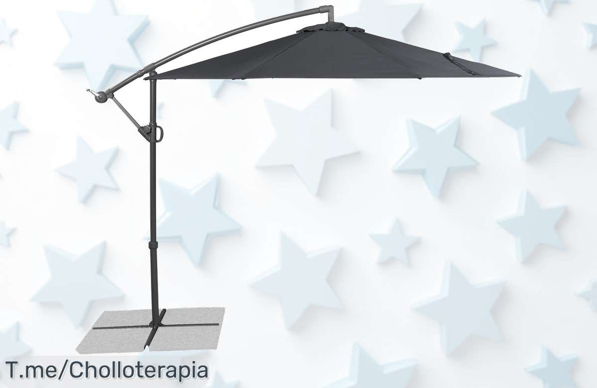 Atrévete a disfrutar del verano con nuestra sombrilla giratoria 360°, ¡super chollo que te da sombra para toda la familia! Compra ahora antes de que se acabe esta oferta única.