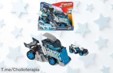 Atrévete a vivir la emoción del TRacers Mix 'N Race Ice Launcher Truck, el camión lanzador que desliza y compite a toda velocidad ¡No te pierdas este ofertón único antes de que se acaben!