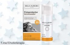 Brilla este verano con el Fotoprotector Bronceador Facial SPF30 de Bella Aurora, acelera tu bronceado y recibe vitamina D, aprovecha este ofertón único antes que se agote