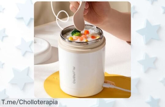 Calienta tus comidas al instante con la fiambrera eléctrica USB de acero inoxidable, un super chollo que no puedes dejar pasar ¡Compra ya y disfruta de comida caliente donde quieras!