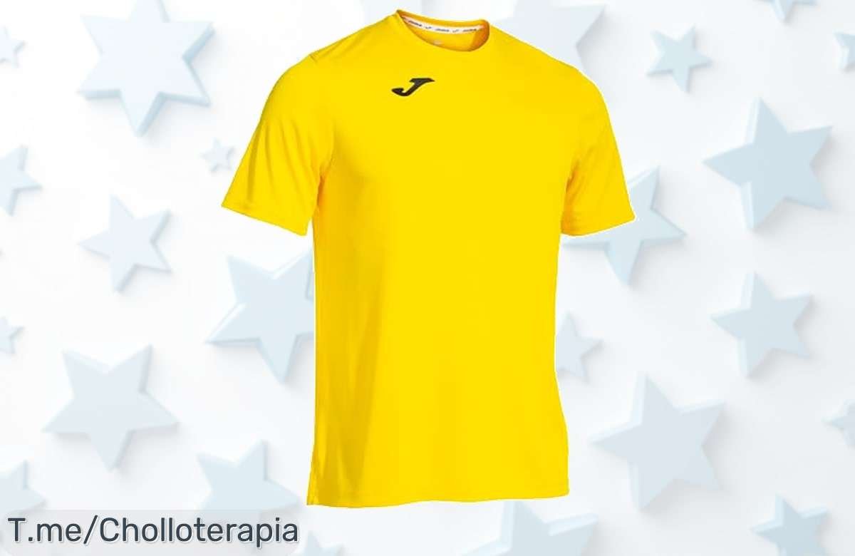 Camiseta Deportiva Joma Amarilla en Precio Loco: Ligera, de Secado Rápido y Duradera. ¡No esperes más, es tu oportunidad única! Compra antes de que se agote este Ofertón.
