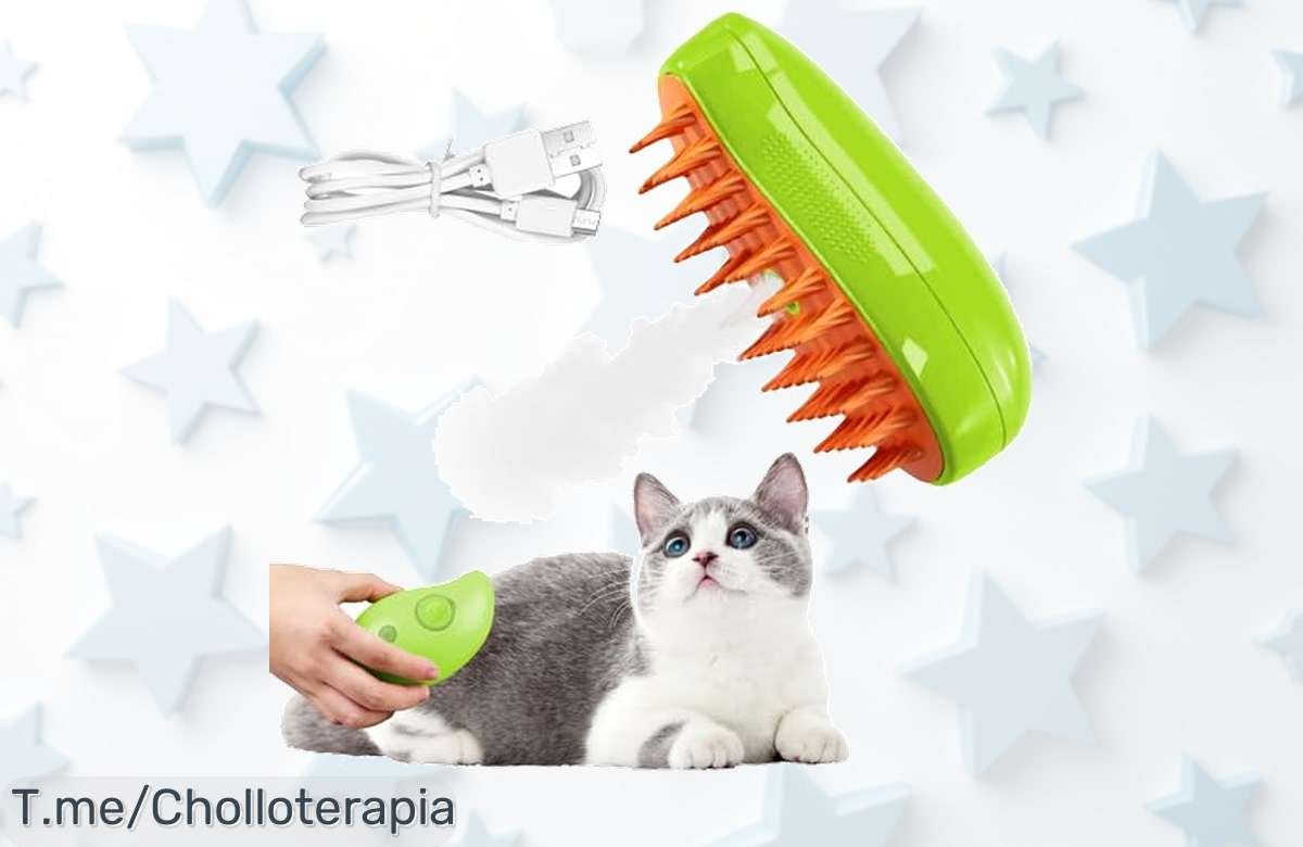 Cepillo de vapor para tus peludos a un precio loco: ¡desenreda, masajea y cuida su pelaje como nunca! Aprovecha este ofertón exclusivo antes de que se acabe.