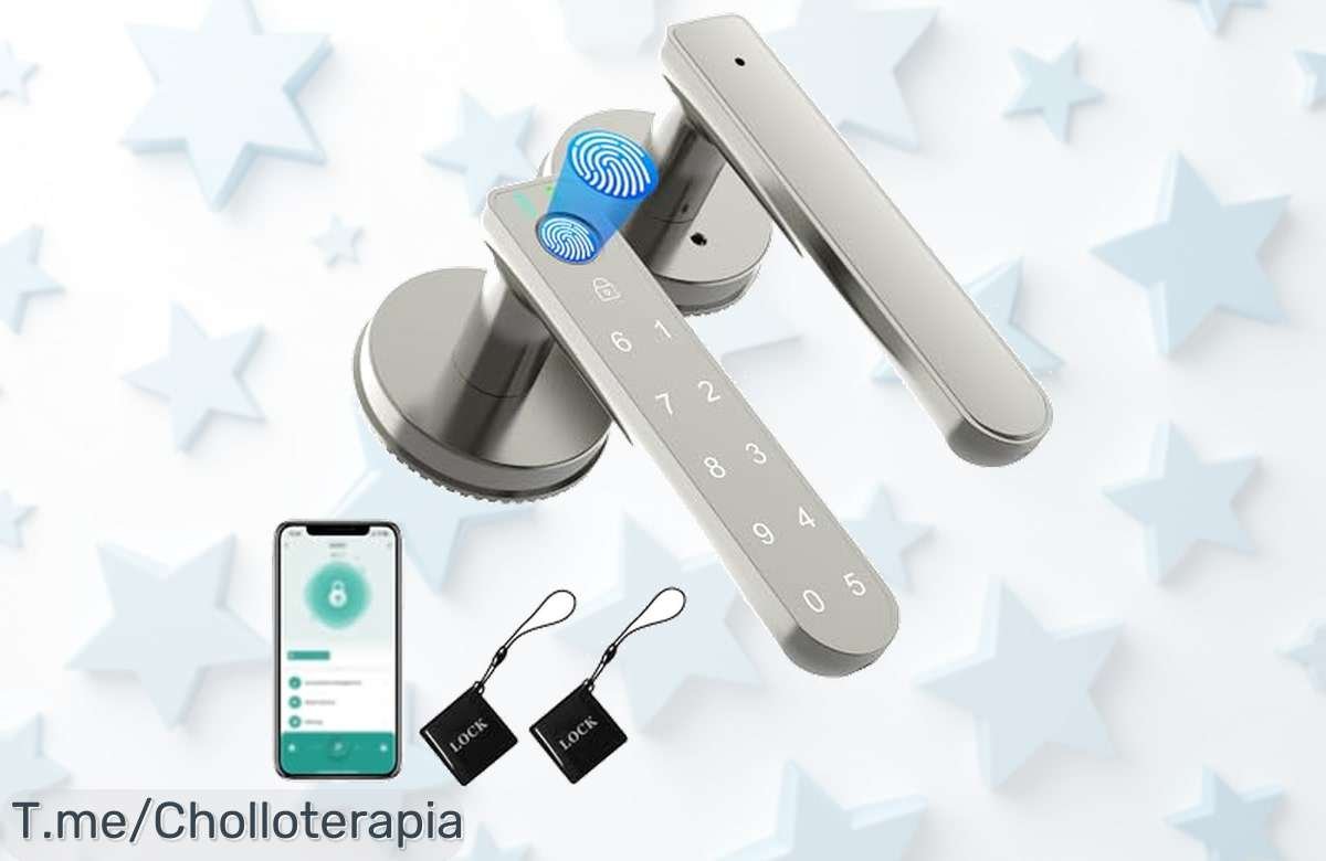 Cerradura de huellas dactilares: desbloqueo fácil y control móvil a un precio loco. Mejora la seguridad de tu hogar con este ofertón limitado, ¡compra ahora antes que se agote!