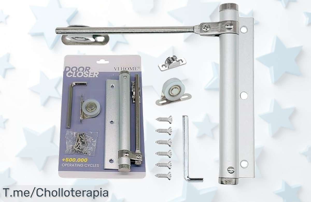 Cierra tus puertas con estilo y sin esfuerzo: muelle ajustable a precio loco, fácil de instalar y duradero. ¡No te pierdas este ofertón antes de que se agote!