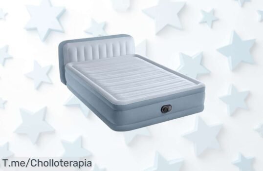 Colchón hinchable con cabezal a precio loco: inflado en 5 minutos, aguanta hasta 272 kg y brinda noches inolvidables ¡Aprovecha este ofertón antes de que se agote!
