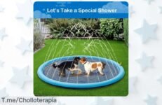 Colchoneta inflable con pulverizador: el super chollo que tu perro adora para refrescarse y jugar No dejes pasar esta oferta única, ¡compra ya antes de que se agote!