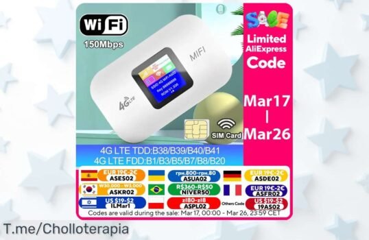 Conéctate al mundo con el módem portátil 4G LTE a un precio loco, disfruta de internet en tu bolsillo y no te quedes sin él ¡Compra ahora antes que se acabe esta oferta única!