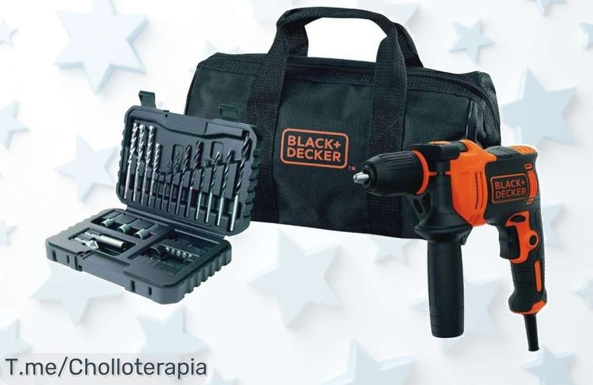 Consigue el Taladro Percutor Black & Decker con 710W y 32 accesorios en una bolsa de transporte, ¡ofertón nunca visto! Aprovecha este super chollo antes que se agote.
