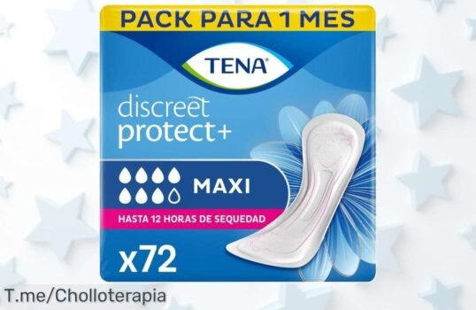Consigue el pack de 72 unidades de TENA Discreet Maxi 12 a un precio loco y duerme tranquilo por las noches, esta oferta nunca se repetirá, ¡compra ya antes de que se agote!