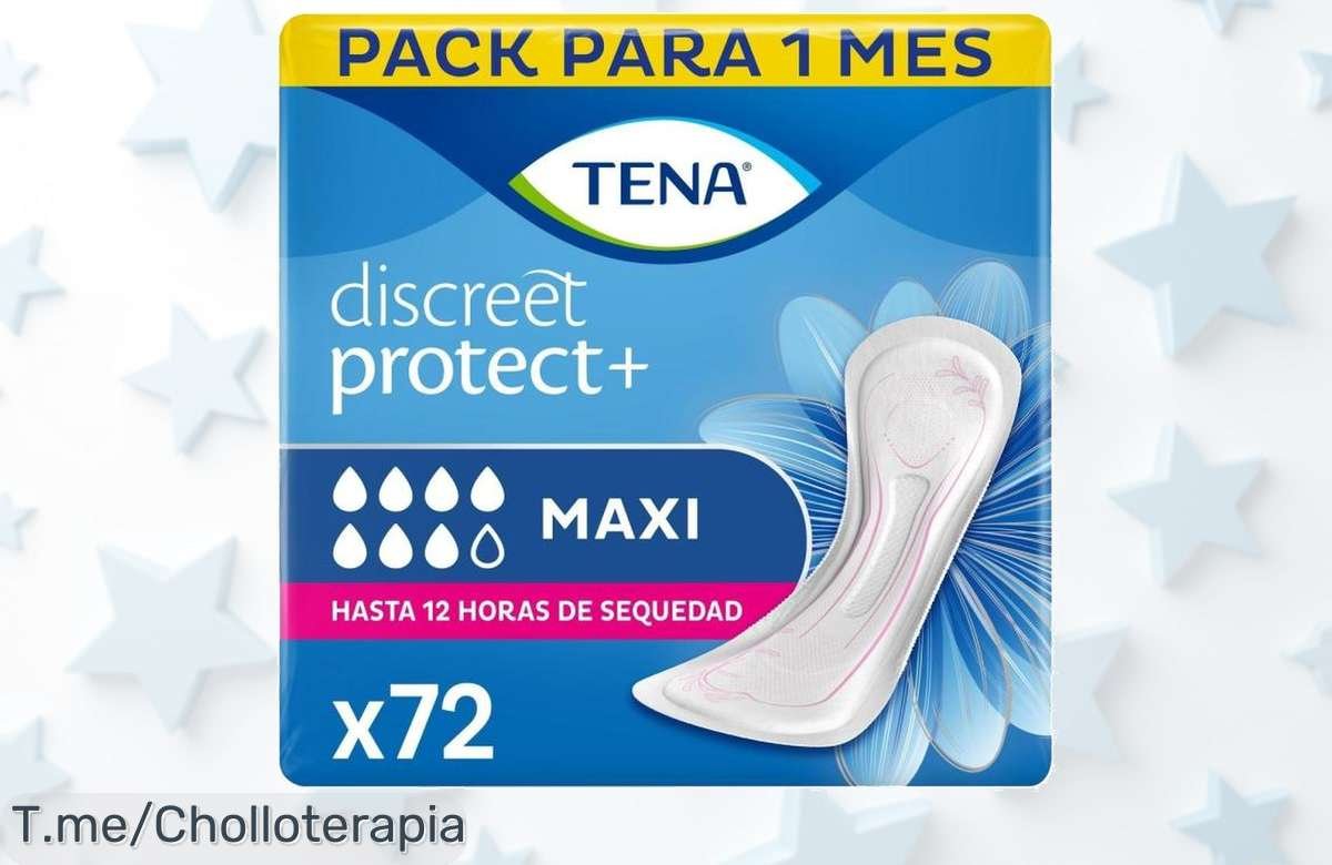 Consigue el pack de 72 unidades de TENA Discreet Maxi 12 a un precio loco y duerme tranquilo por las noches, esta oferta nunca se repetirá, ¡compra ya antes de que se agote!