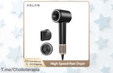 Consigue el secador de pelo ANLAN más potente con 120,000 RPM y beneficios increíbles para tu cabello por un precio loco ¡Aprovecha este chollazo antes que se agote!