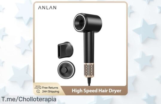 Consigue el secador de pelo ANLAN más potente con 120,000 RPM y beneficios increíbles para tu cabello por un precio loco ¡Aprovecha este chollazo antes que se agote!