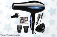 Consigue el secador de pelo profesional 2200W con aire iónico a un precio loco, disfruta de su potencia y rapidez ¡No te quedes sin el tuyo, oferta limitada!