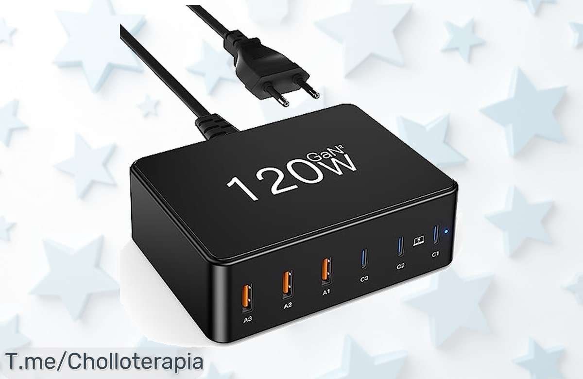 Consigue tu cargador USB C de 120W con 6 puertos a un precio loco y aprovecha el descuento brutal, ¡compra ya antes de que se agote este ofertón único!