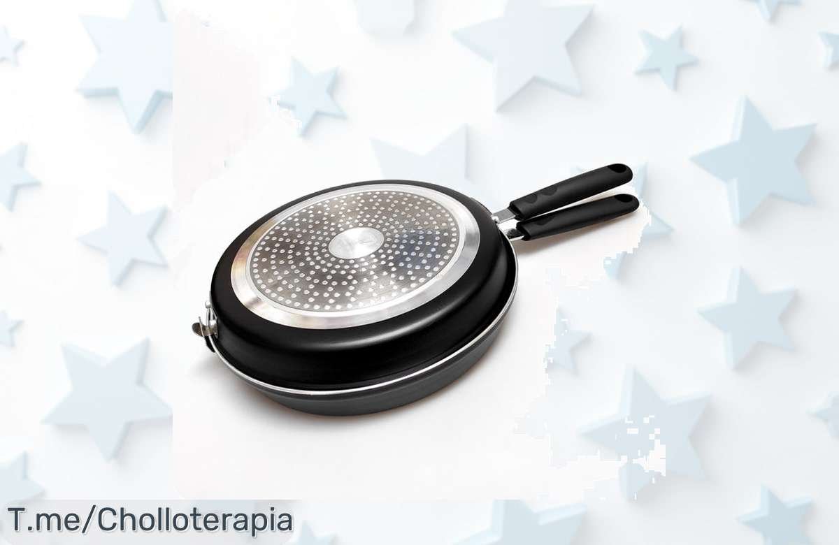 Conviértete en el rey de la cocina con la Sartén Doble Volteadora HAPPY FRIENDS, ¡el super chollo que necesitas para tortillas perfectas! Aprovecha esta oferta única antes de que se agote.