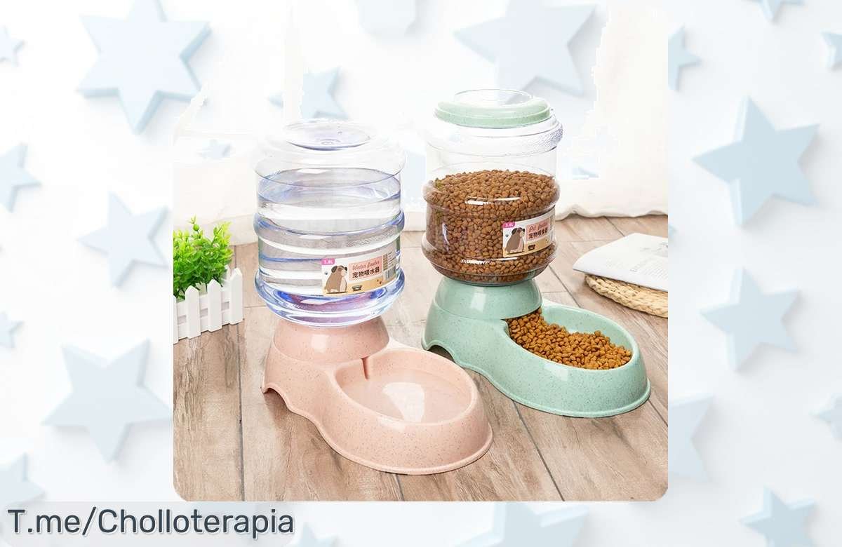 Dale a tu mascota la felicidad que merece con nuestro cuenco alimentador gigante, un ofertón único para que siempre tenga comida y agua fresca. ¡Compra ya antes de que se agote!