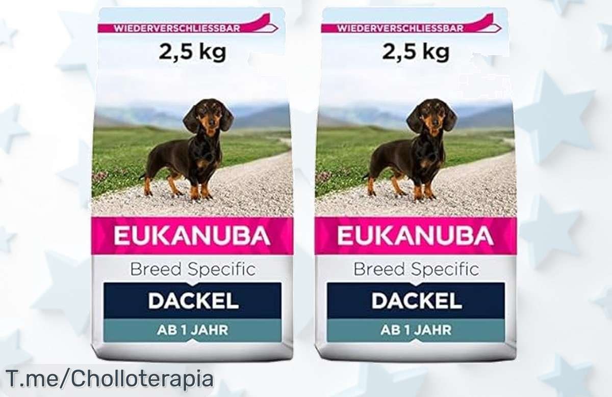 Dale a tu teckel la energía que necesita con Eukanuba, formato especial 2 x 2.5 kg a precio loco, ¡ofertón limitado para su felicidad y salud! Compra ya antes de que se acabe.