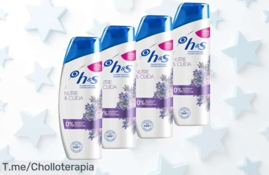 Desata tu brillo con H&S Champú Anticaspa y dile adiós a la caspa en un super chollo de 270 ml x 4 ¡Protege tu cabello al 100%! Oferta limitada, actúa ya antes que se acabe