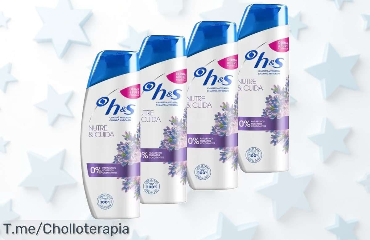 Desata tu brillo con H&S Champú Anticaspa y dile adiós a la caspa en un super chollo de 270 ml x 4. ¡Protege tu cabello al 100%! Oferta limitada, actúa ya antes que se acabe.