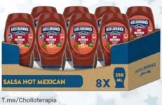 Descubre Hellmann's Salsa Hot Mexican Bocabajo, un super chollo vegano que transformará tus Tacos y Burritos ¡No dejes pasar esta oferta limitada, compra ya!