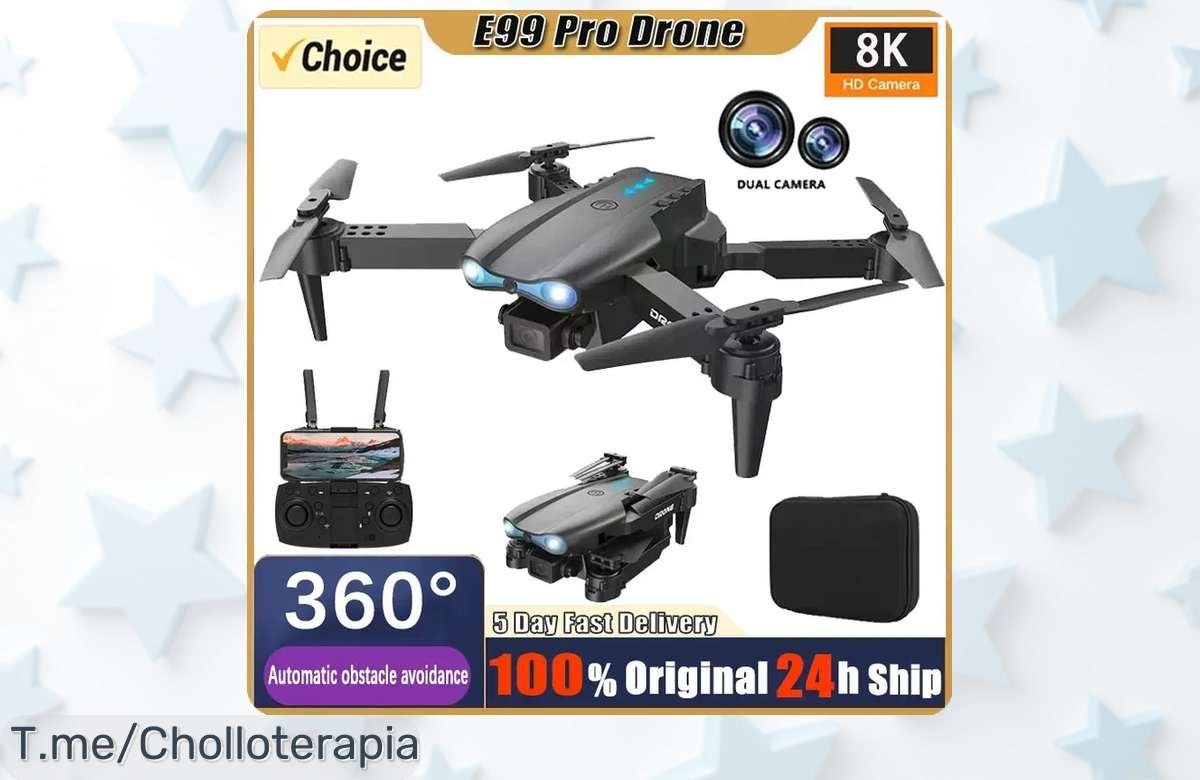 Descubre el Dron E99 PRO GPS 8K a un precio loco: la cámara HD y su evitación de obstáculos harán que cada aventura sea inolvidable. ¡Compra ya antes de que se agote!