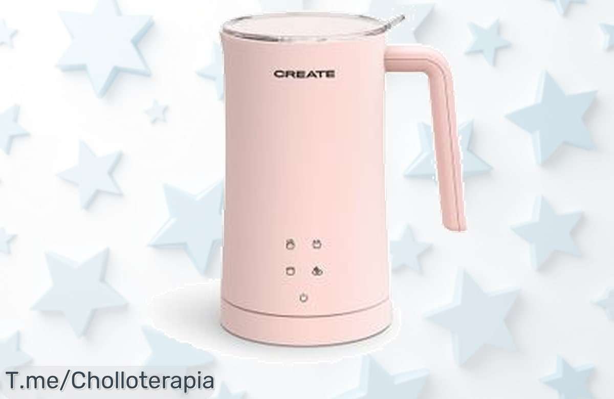 Descubre el Espumador Calentador de Leche Rosa Pastel CREATE y transforma tu café en un momento mágico con este super chollo, ¡aprovecha la oferta limitada antes que se agote!