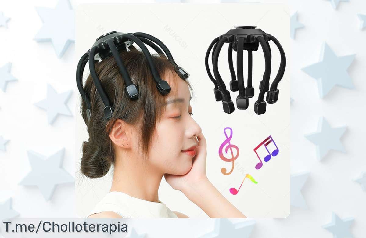 Descubre el Masajeador de Cuero Cabelludo MUKASI: música Bluetooth y 10 vibraciones para una relajación total. ¡Aprovecha este ofertón único antes de que se agote!