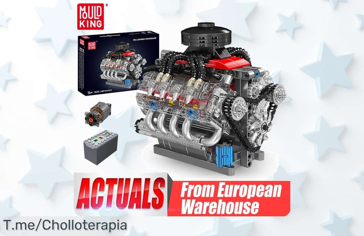 Descubre el Mould King LSX454 V8, un super chollo para pequeños ingenieros que estimula la creatividad. Aprovecha este ofertón antes de que se agoten, ¡haz tu pedido ya!