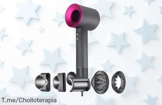 Descubre el Secador de Pelo Profesional Super Hair Dryer: ¡Ligero, sin aspas y con 6 accesorios para un peinado espectacular! Oferta limitada a precio loco, compra ya y brilla como una estrella