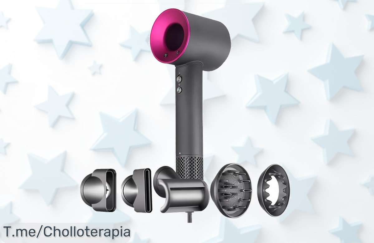 Descubre el Secador de Pelo Profesional Super Hair Dryer: ¡Ligero, sin aspas y con 6 accesorios para un peinado espectacular! Oferta limitada a precio loco, compra ya y brilla como una estrella.