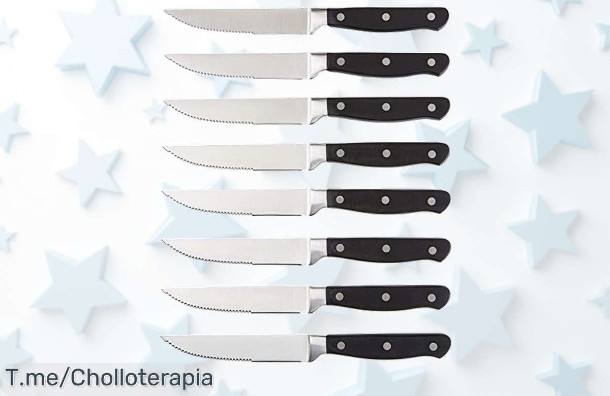 Descubre el Super Chollo del Momento: Juego de Cuchillos Amazon Basics, ¡cortes perfectos a tu alcance! No te quedes sin los tuyos, Oferta Limitada que no puedes dejar pasar.